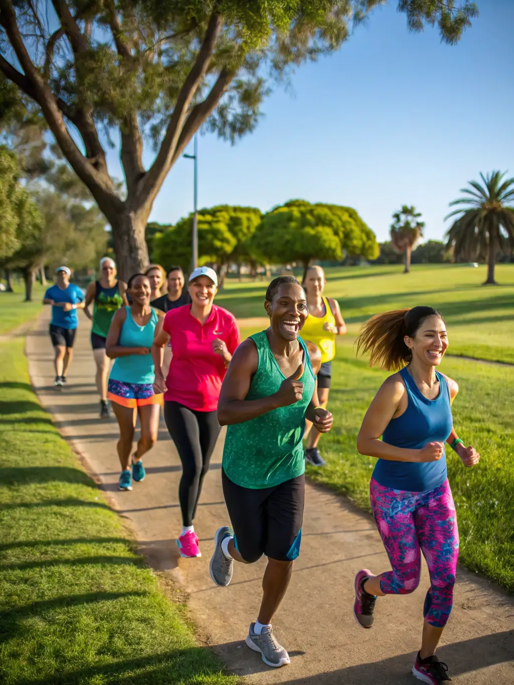 An image of a diverse group of people participating in a track and field event, highlighting the association's commitment to inclusive athletic participation.