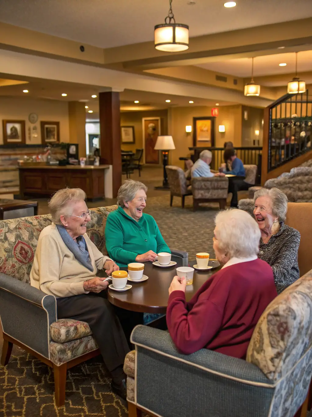 Residents participating in a group discussion, sharing stories and experiences, facilitated by a staff member in a comfortable and welcoming setting at Don Bosco.