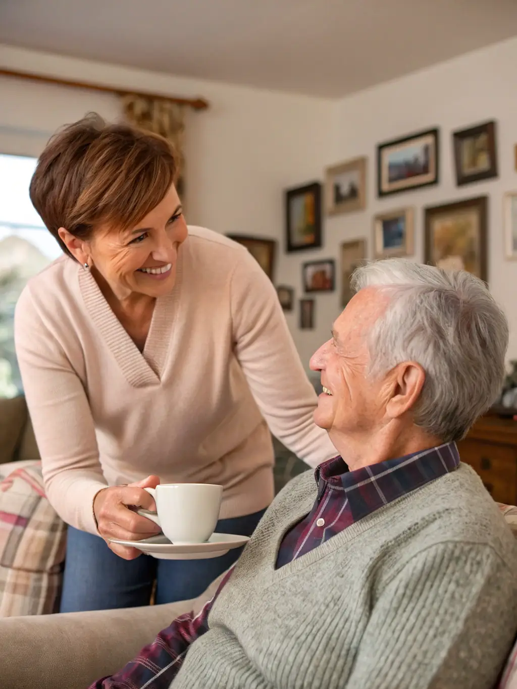 A caregiver providing personalized assistance to a resident, highlighting the individualized care provided at Don Bosco.